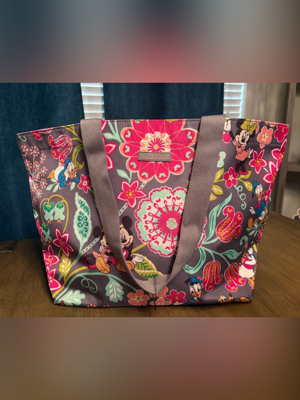 Vera Bradley Mickey Mouse & Friends Disney Print Tote Bag - Pink & Gray